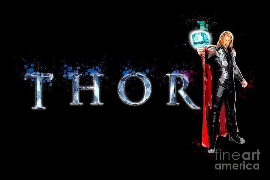 Mo4083 Thor Movie Low Poly Art Horizontal Movie Poster Digital Art by ...