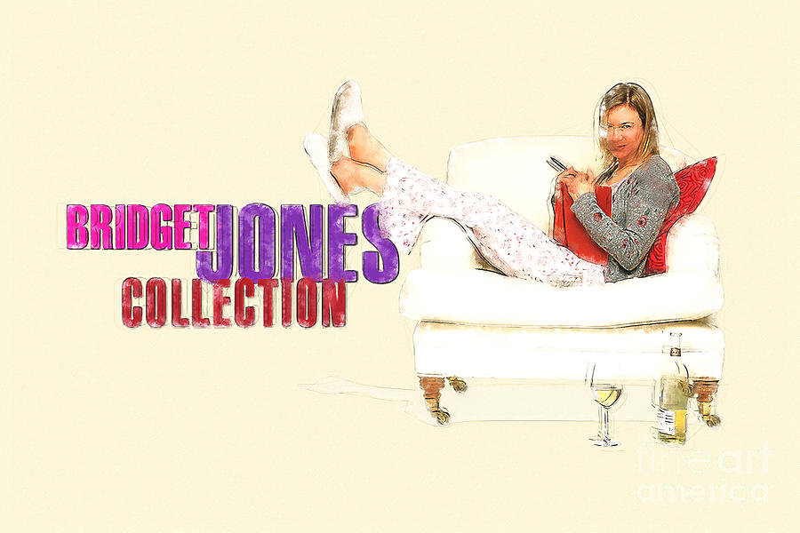 Mo5178 Vintage Sketch Bridget Jones Collection Movie Poster Digital Art ...