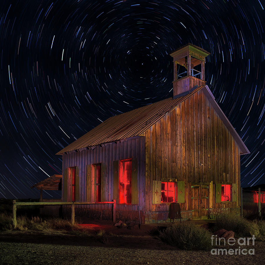 Moab Schoolhouse Star Trails Photograph by Jerry Fornarotto