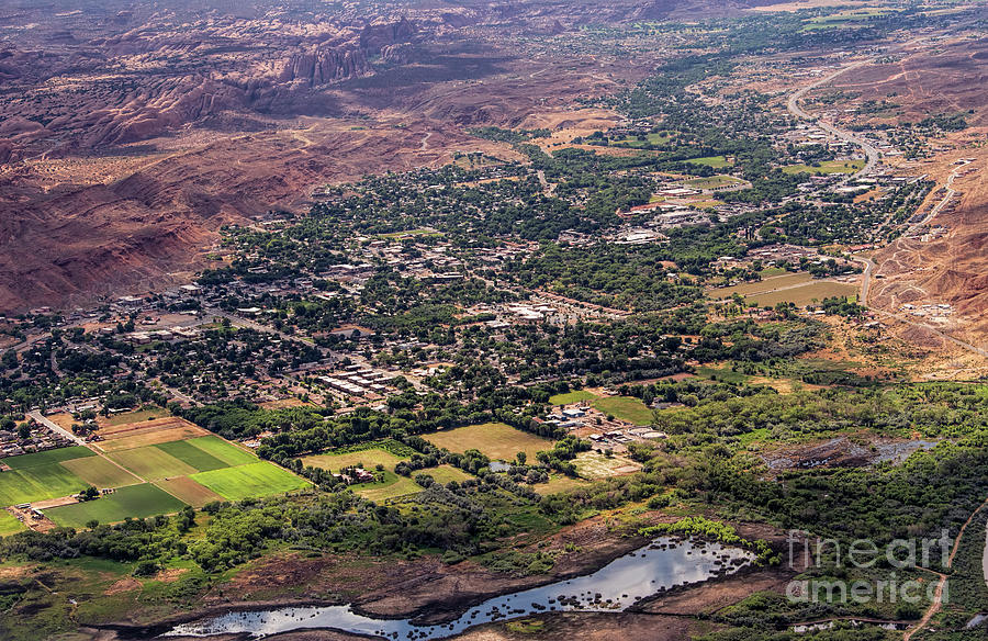 Moab Utah Aerial View Photograph by David Oppenheimer