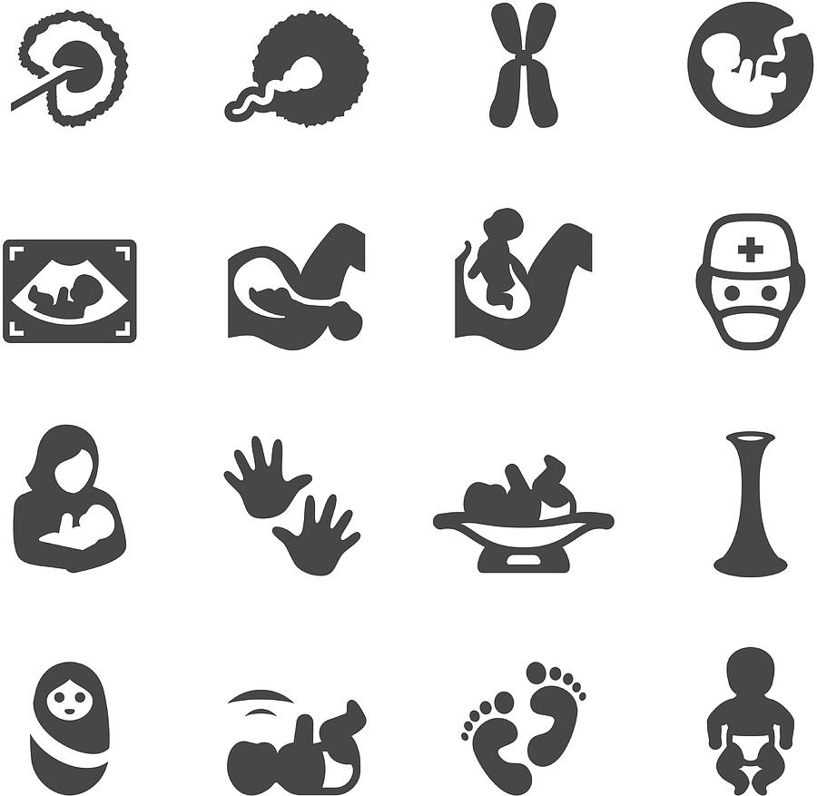 Mobico icons - Newborn and Pregnancy Drawing by Lushik