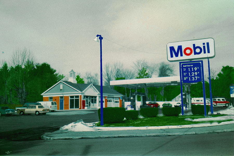 Mobil at Indian Spring Rd Digital Art by Cliff Wilson