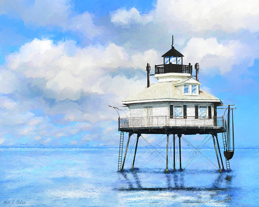 Lighthouse Mixed Media - Mobile Alabama - Middle Bay Lighthouse by Mark Tisdale