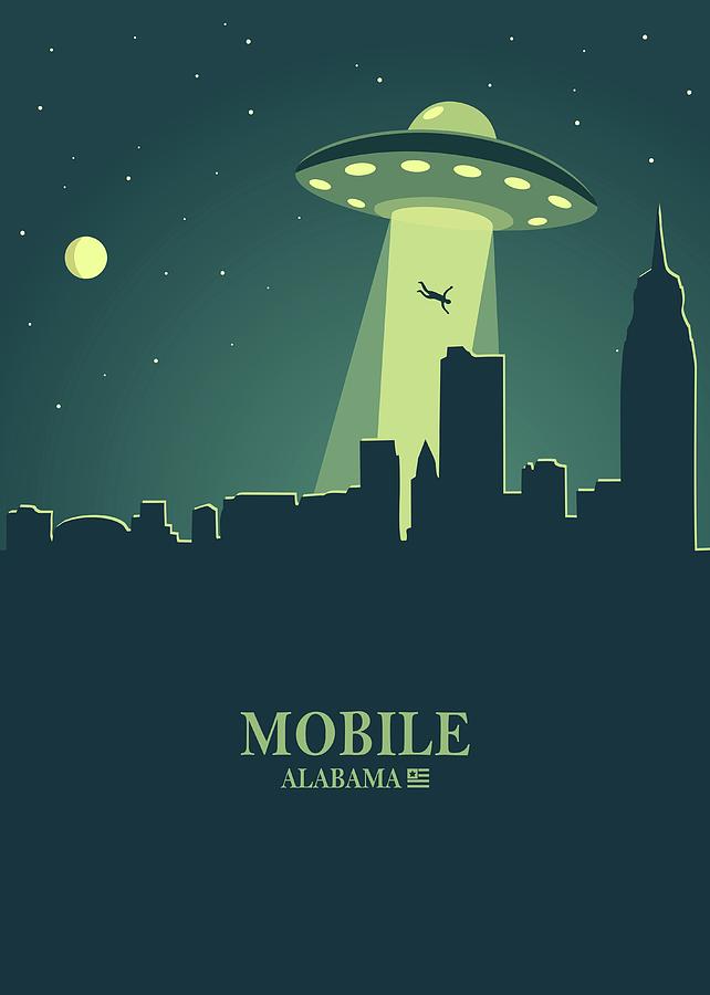 Mobile City Skyline Ufo Night Digital Art by Ahmad Nusyirwan - Pixels