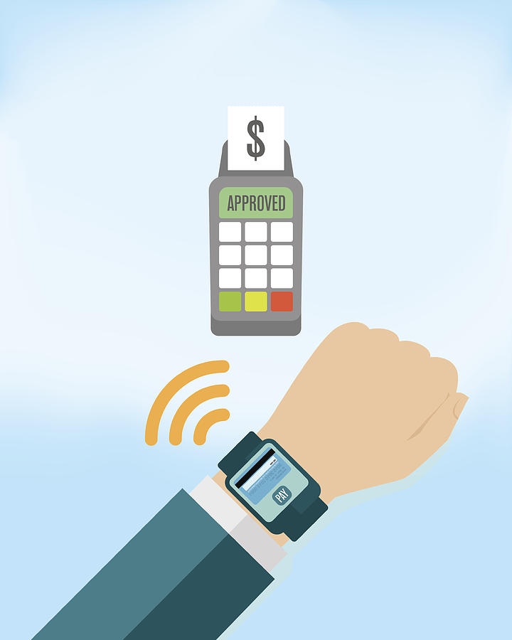 Mobile Payment on Smartwatch Drawing by Enisaksoy