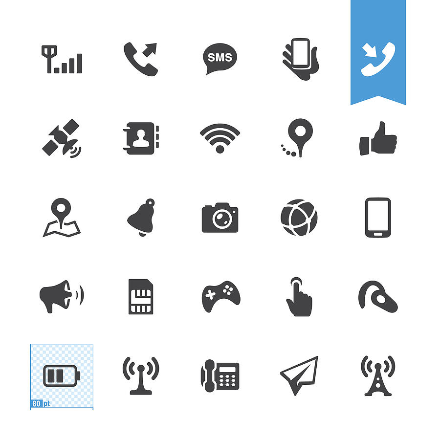 Mobile Telecom vector icons Drawing by Lushik