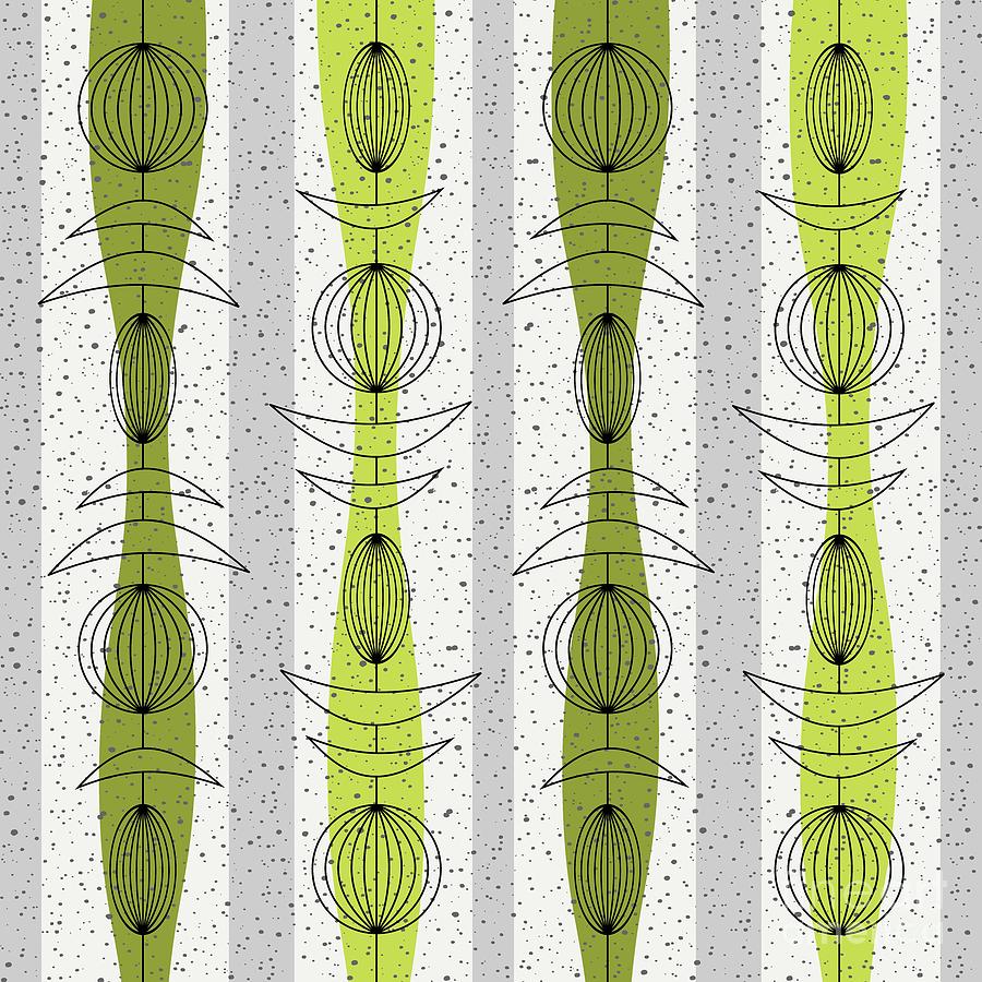 Mobiles Fabric in Green Digital Art by Donna Mibus