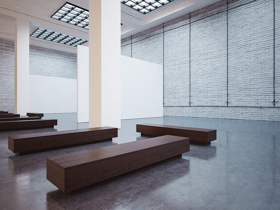 Mock up of empty gallery interior Photograph by Sfio Cracho