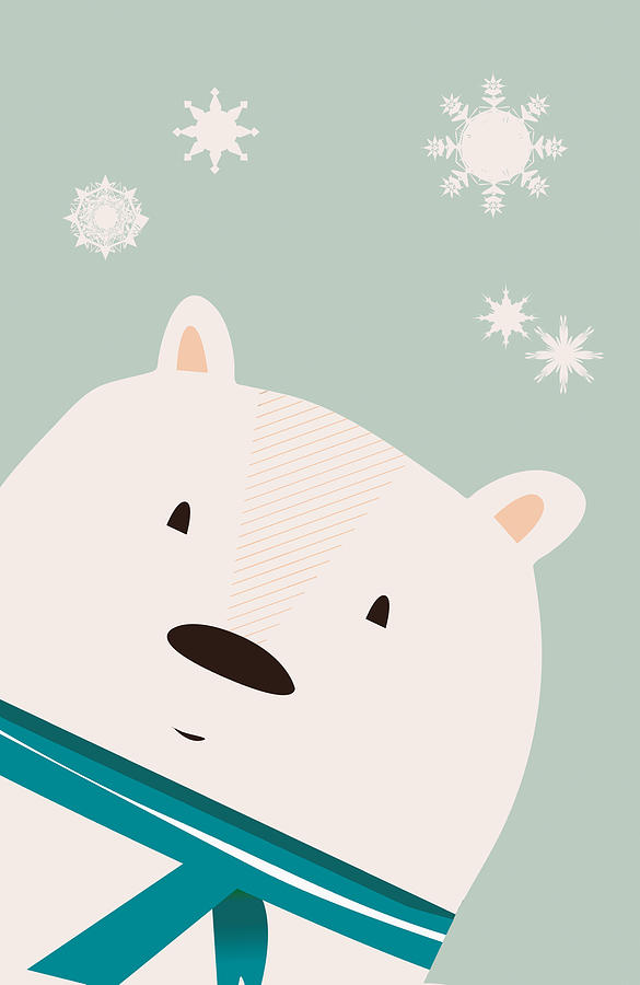 Mod Holiday Snow Bear Digital Art by Ink Well