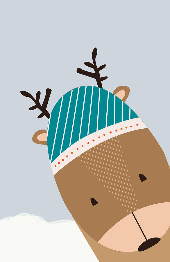 Christmas Digital Art - Mod Holiday Deer  by Ink Well