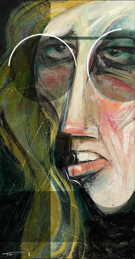 Mod Girl Glasses Painting by Tim Nyberg