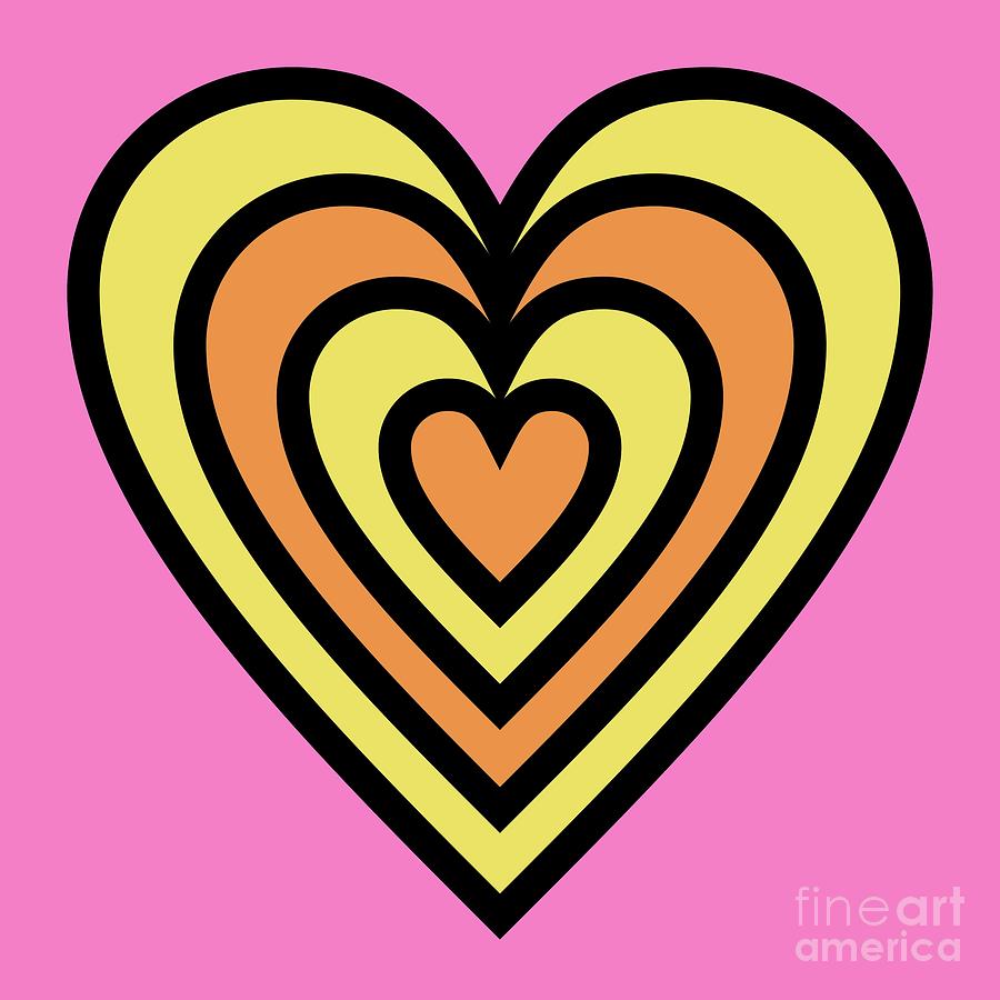Mod Hearts on Pink Digital Art by Donna Mibus