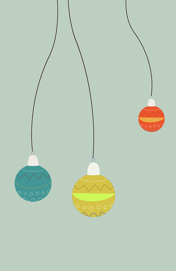 Christmas Digital Art - Mod Holiday Ornaments by Ink Well