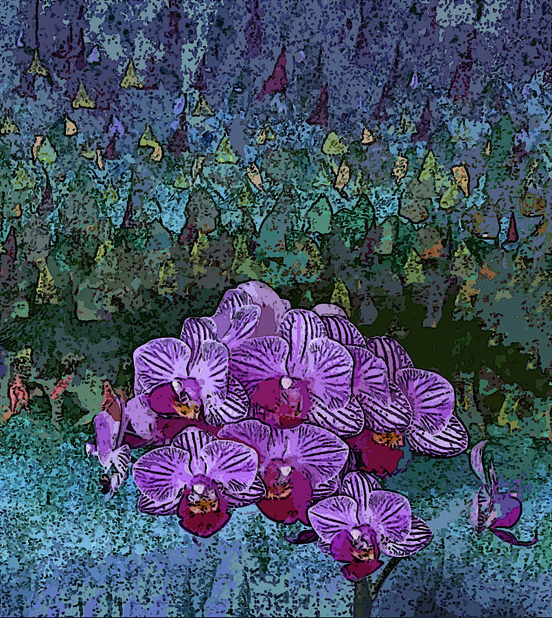 Mod Orchids Mixed Media by Corinne Carroll