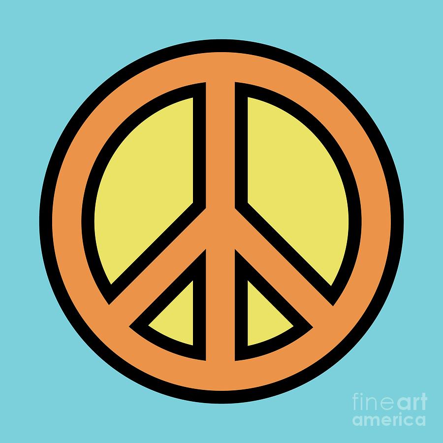 Mod Peace Sign in Blue Digital Art by Donna Mibus