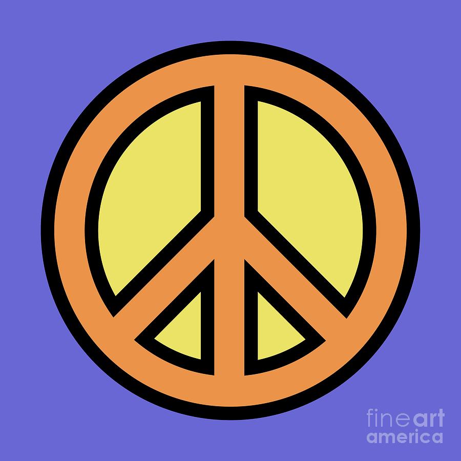 Mod Peace Symbol on Twilight Digital Art by Donna Mibus