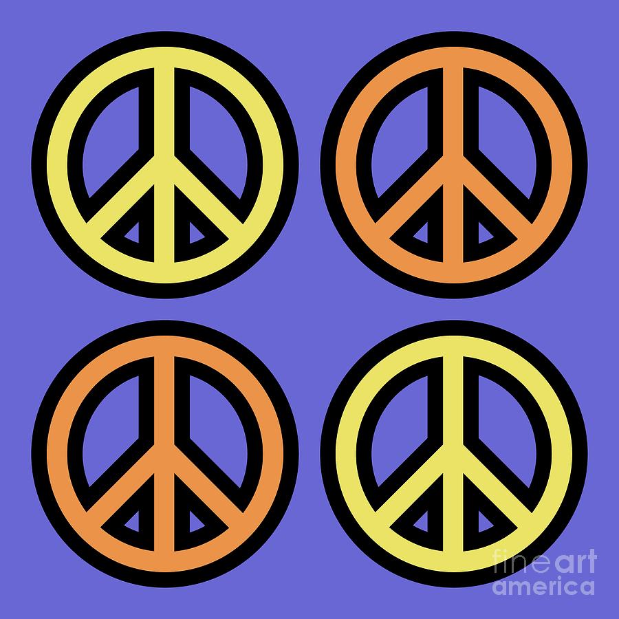 Mod Peace Symbols on Twilight Digital Art by Donna Mibus