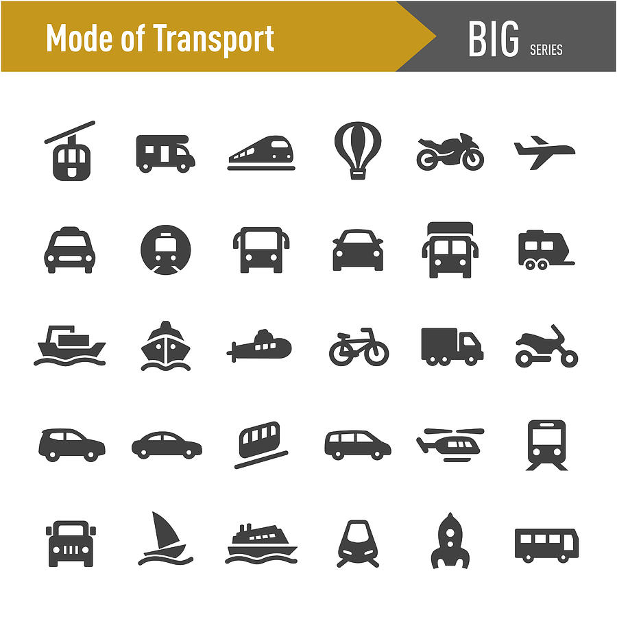 Mode of Transport Icons - Big Series Drawing by -victor-