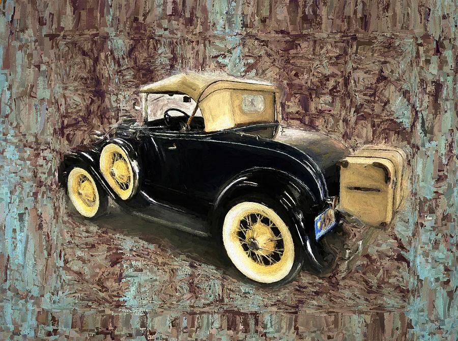 Model A Deluxe 1931 Ford Convertible Soft Top Mixed Media by Joan Stratton
