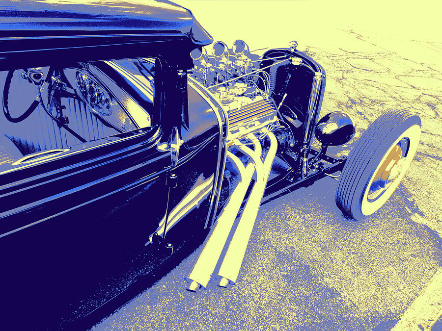 Model A Ford Coupe Hot Rod Blue Photograph by DK Digital