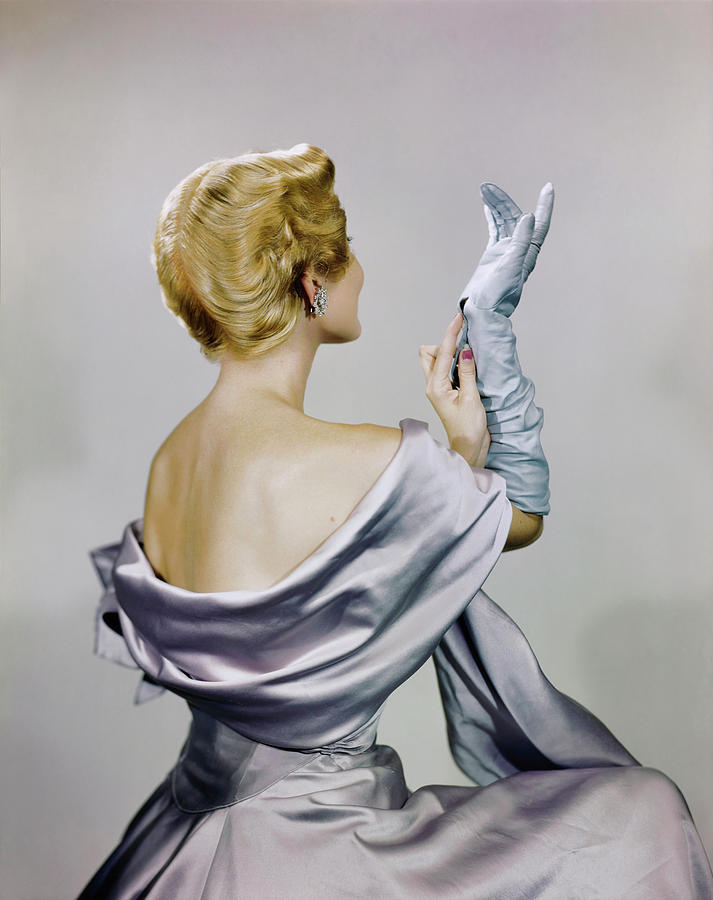 Model in Mark Mooring Dress and Shawl Photograph by Erwin Blumenfeld