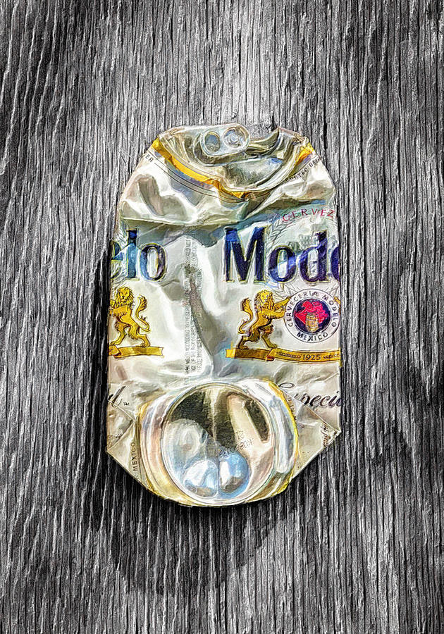 Modelo Crushed Beer Can Painting by Tony Rubino