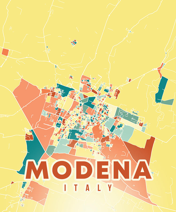 Modena Italy Map Digital Art by Alexandru Chirila - Fine Art America