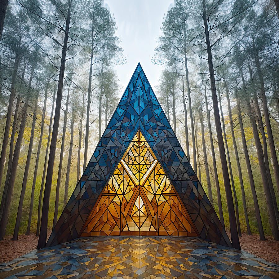 Modern A-Frame Cabins Art Painting by Lourry Legarde Modern A-Frame Cabins Art Painting by Lourry Legarde