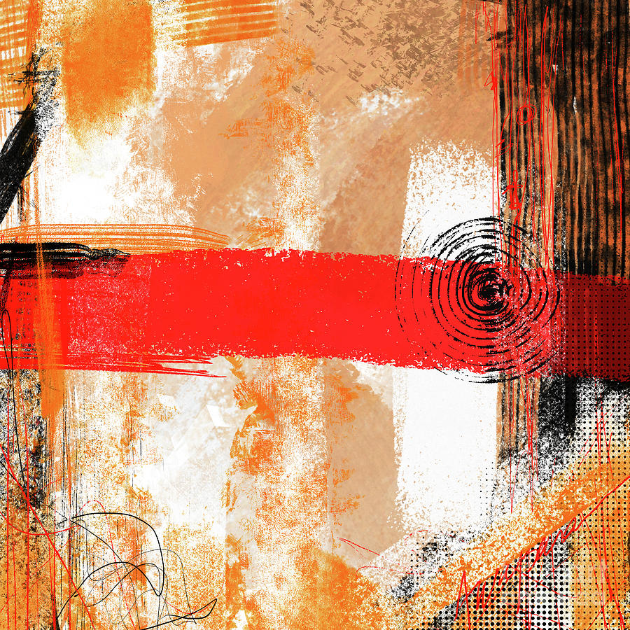 Modern Abstract Artwork - Orange Red Home Decor Digital Art by Patricia Awapara