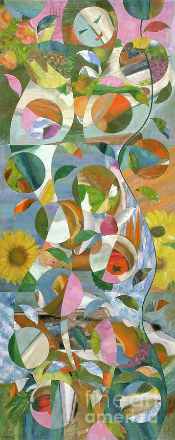 modern abstract collage art - Garden Variety Painting by Sharon Hudson