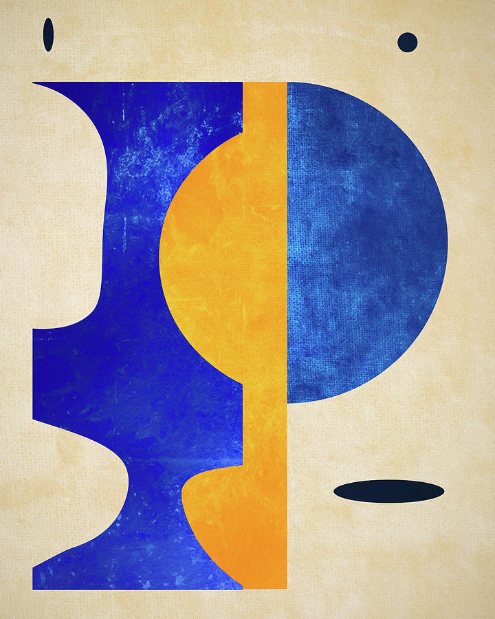 Modern Abstract Curves In Blue Painting by Dan Sproul
