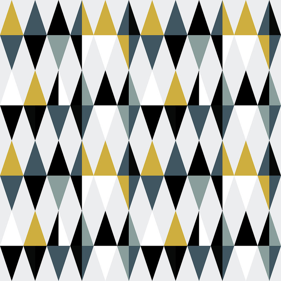 Modern Abstract Geometric Seamless Pattern With Triangles In Retro Colors Drawing