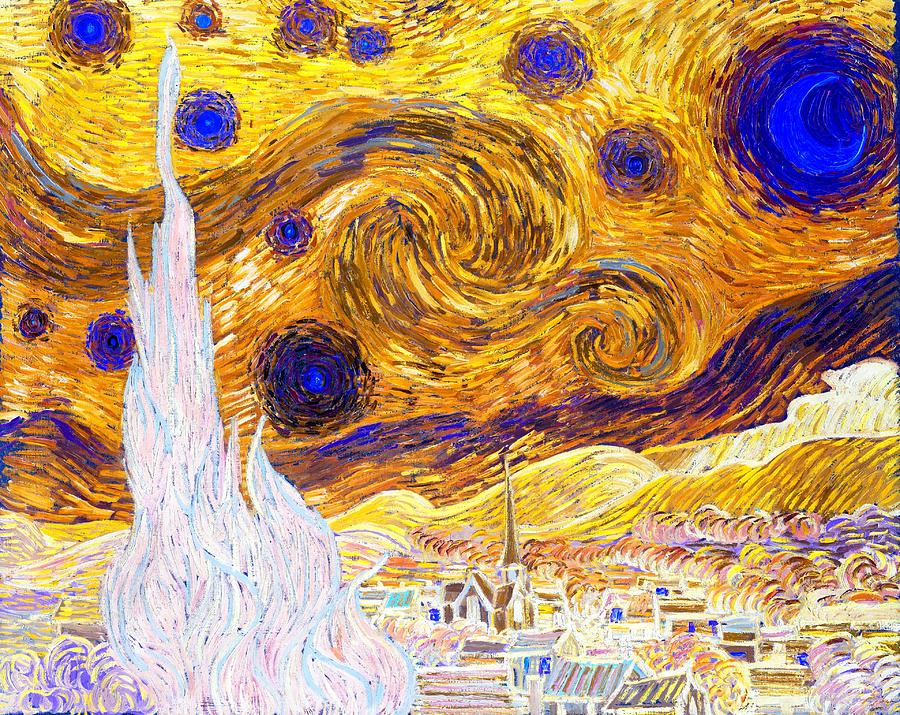 Modern Abstract Iconic Starry Night Painting by Vincent van Gogh | Fine