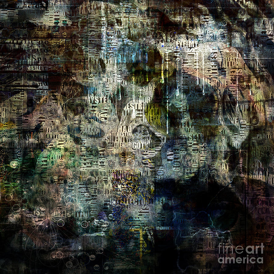 Abstract Digital Art - Modern abstract with text by Bruce Rolff