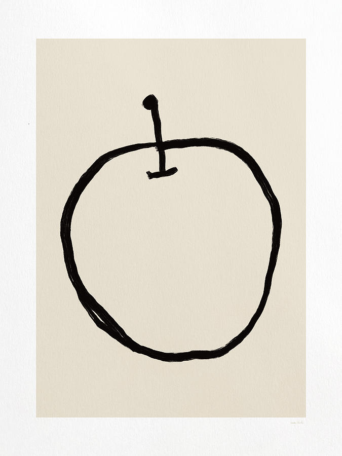 Modern Apple - Art by Linda Woods Mixed Media by Linda Woods