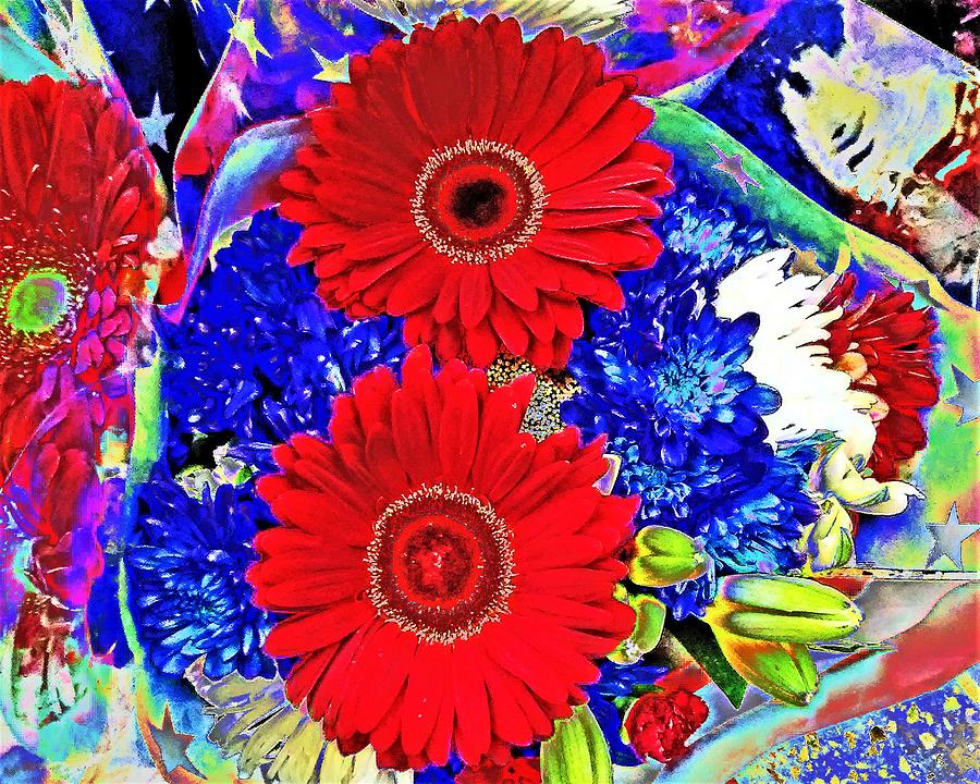 Modern Art Bouquet Red Photograph by Andrew Lawrence