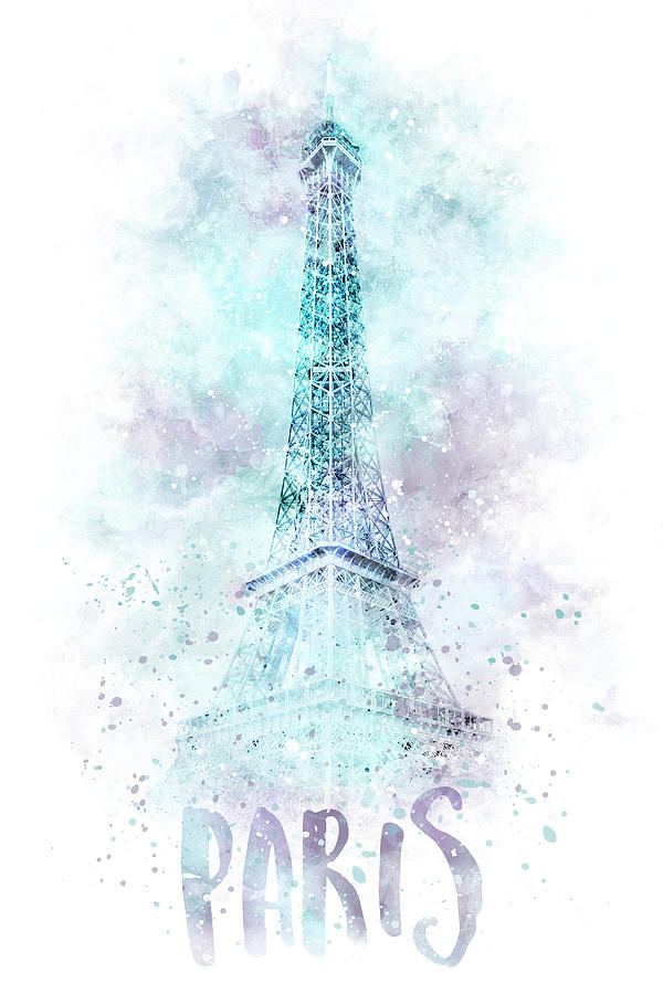 Paris Photograph - Modern Art EIFFEL TOWER Watercolor by Melanie Viola
