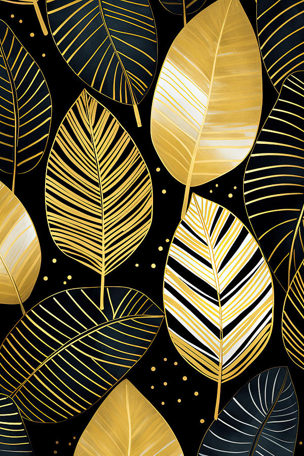 Modern Artistry in Black and Gold Painting by Lourry Legarde