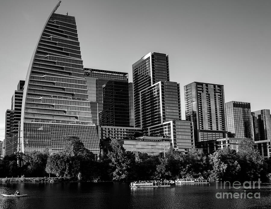 Modern Austin Texas Cityscape in Black and White Photograph by Brigitte Blanchette Thompson Modern Austin Texas Cityscape in Black and White Photograph by Brigitte Blanchette Thompson