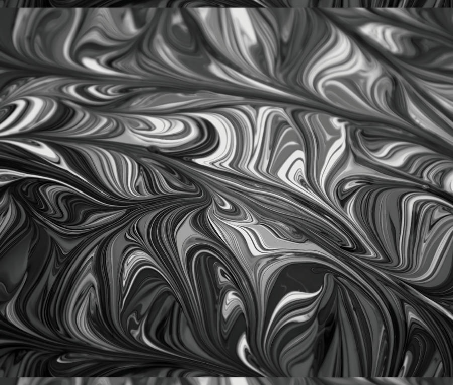 Modern Black And White Abstract Paint Pattern Painting by Jacob Patel ...