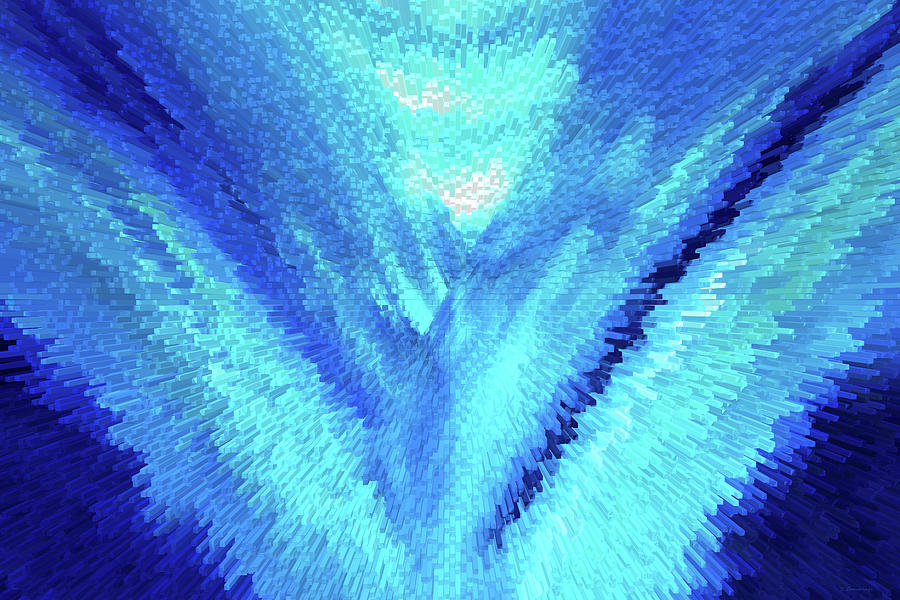 Abstract Painting - Modern Blue Veils Art - Sharon Cummings by Sharon Cummings Abstract Painting - Modern Blue Veils Art - Sharon Cummings by Sharon Cummings