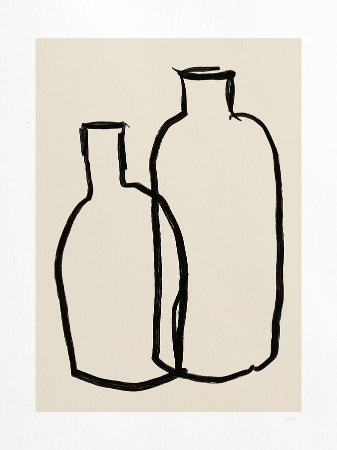 Modern Bottles - Art by Linda Woods Mixed Media by Linda Woods
