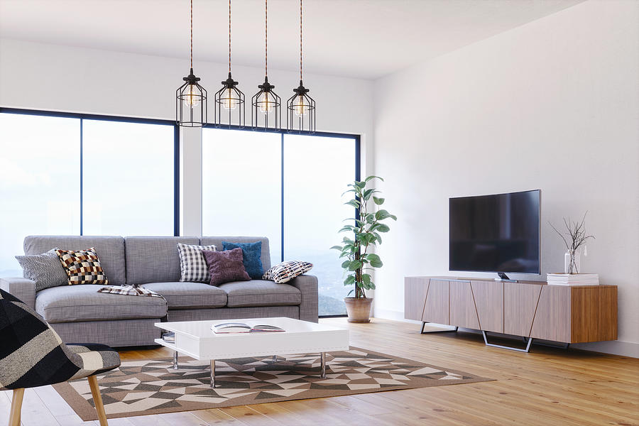 Modern, Bright And Airy Scandinavian Design Living Room Photograph by Imaginima