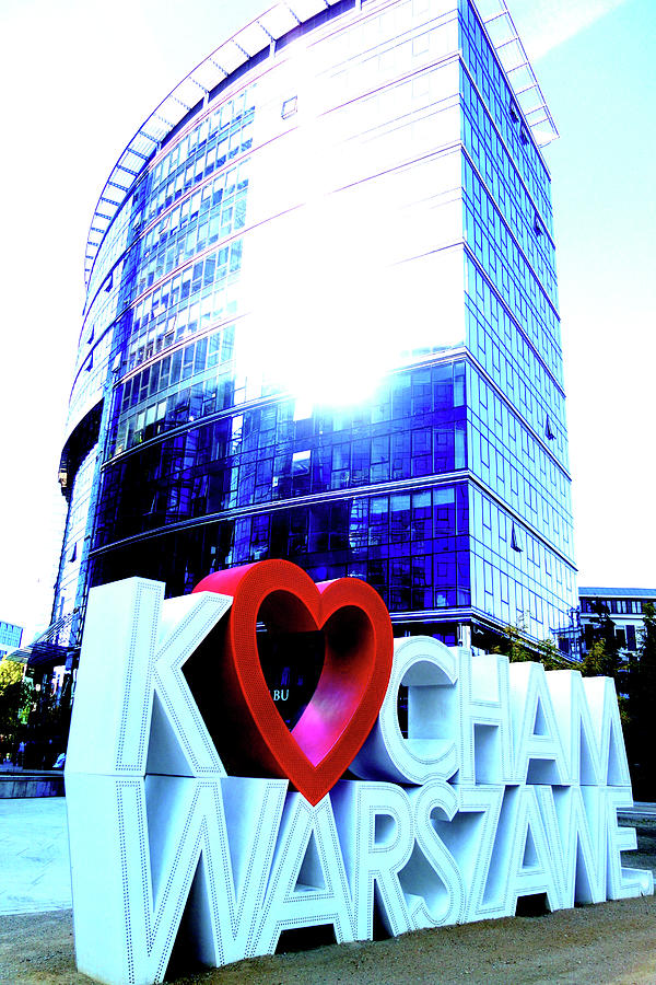 Modern Building And Sign In Warsaw, Poland Photograph by John Siest