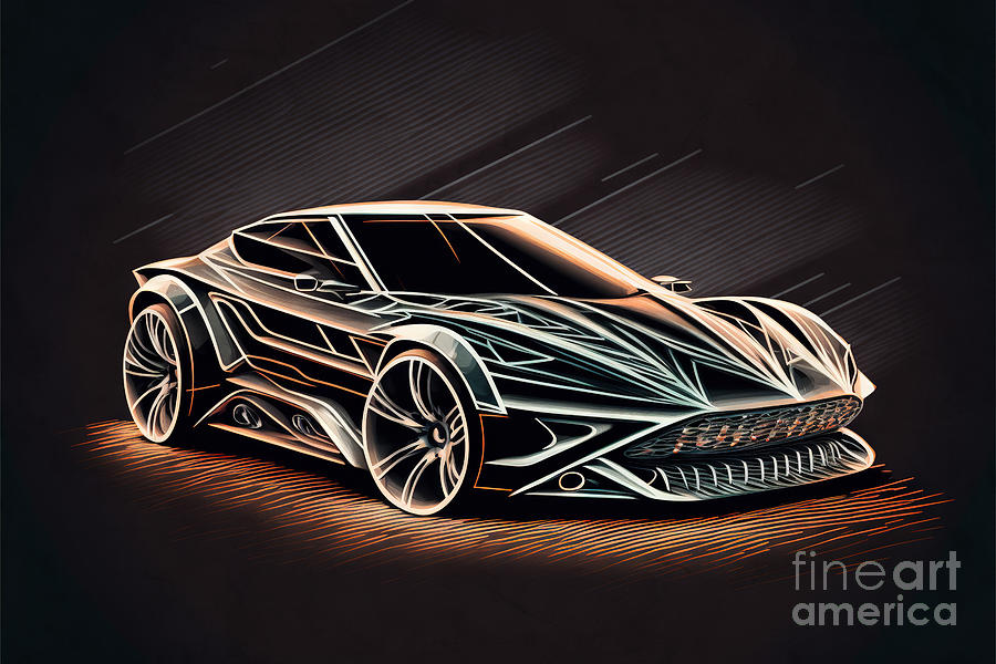Modern car design project.. Generative AI Photograph by Michal Bednarek