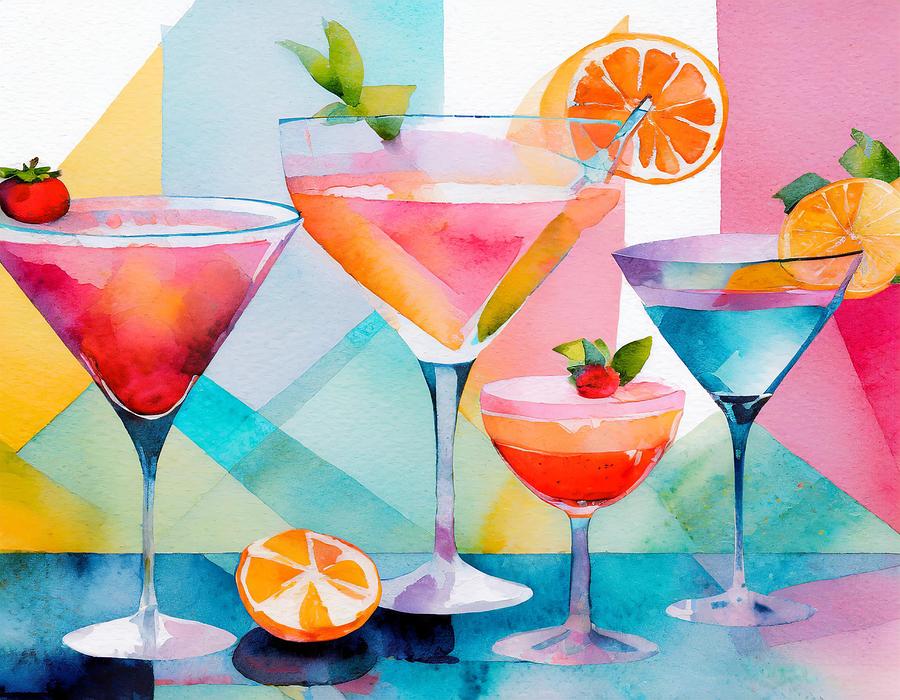 Modern Cocktails III Mixed Media by Susan Rydberg