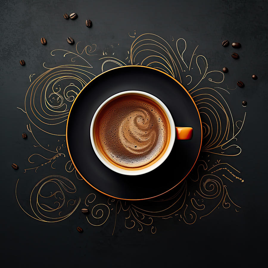 Modern Coffee - Coffee Art Painting by Lourry Legarde