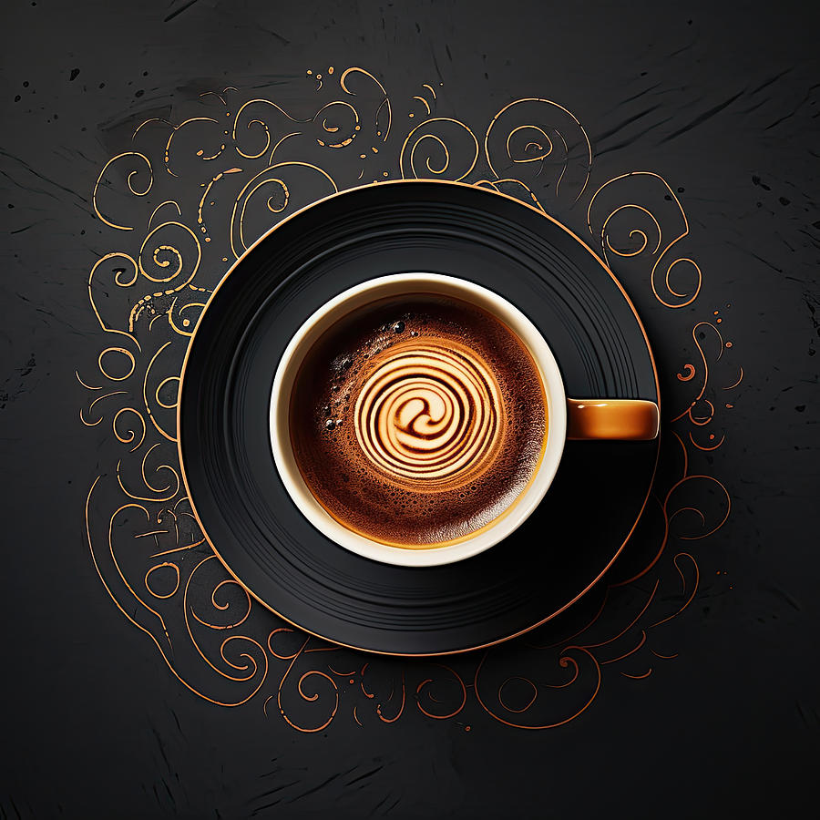 Coffee Painting - Modern Coffee Still Life - Modern Coffee Decor by Lourry Legarde