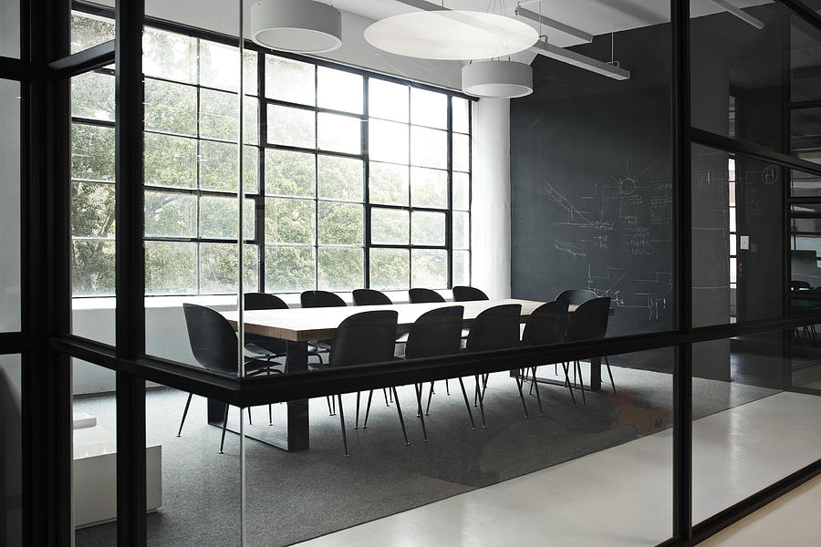 Modern conference room with chairs and table Photograph by Klaus Vedfelt
