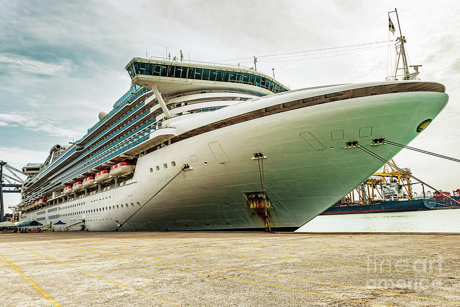 Modern Cruise Ship At The Dock In The Port  Photograph by Marek Poplawski